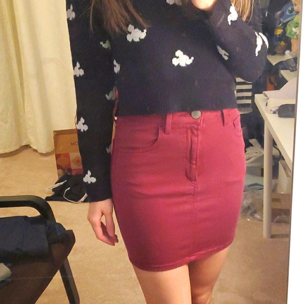Moussy stretchy denim skirt